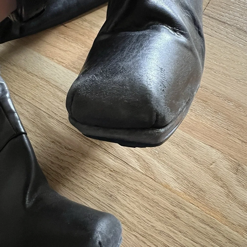 John Fluevog On Course Collection Leeward knee high square toe leather boots 7.5